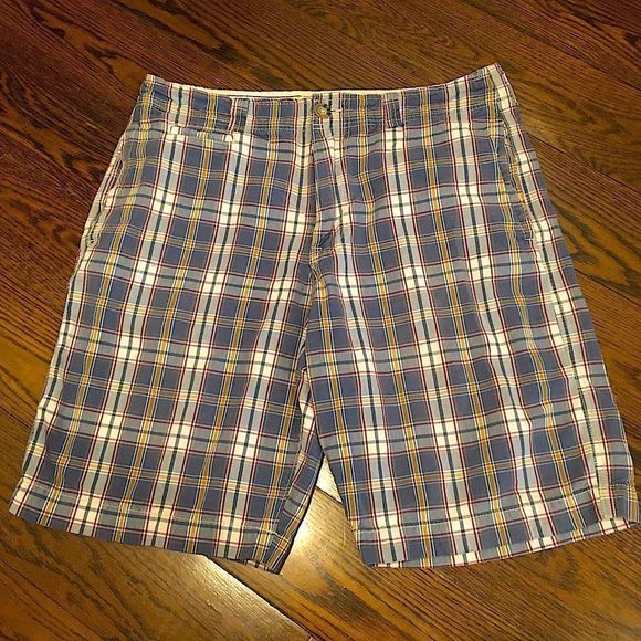 AE Longer Length Blue Plaid Mens Shorts 36 - Picture 4 of 10